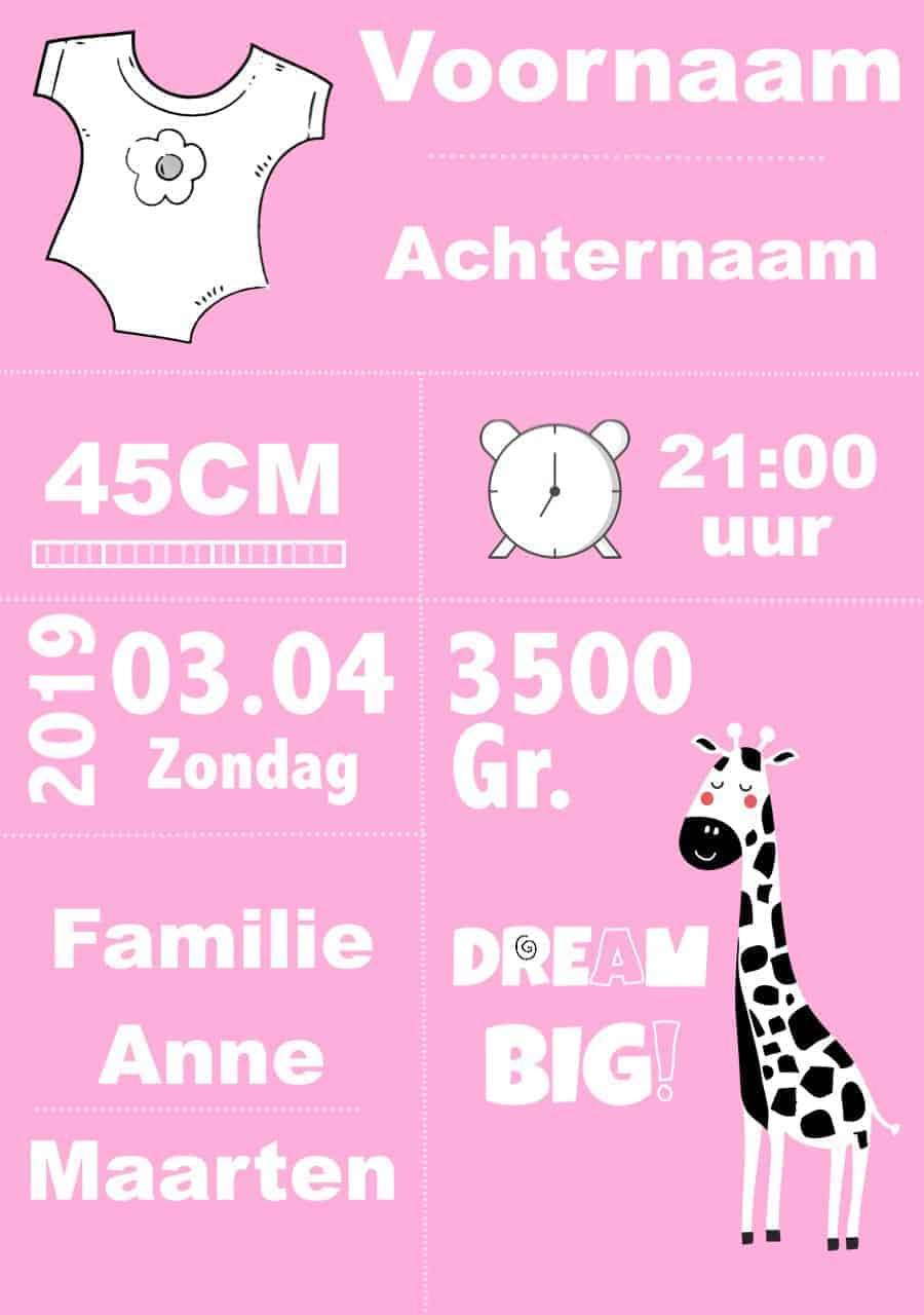 Diamantmaleri foto - Fødselstegn Hvid/Pink/Sort (m)