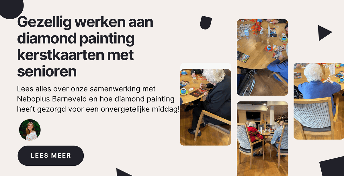 Diamond painting kerstkaarten maken met de inwoners Neboplus Barneveld