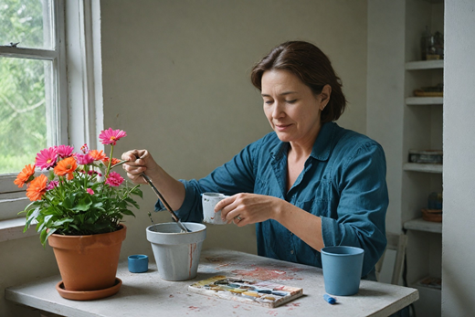 Maling af blomsterpotter: 8 idéer og unikke tips