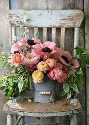 Diamantmaling Blomster i Spand