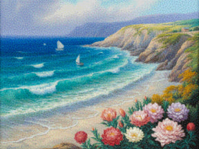 Diamantmaleri - Blomstrende kyst