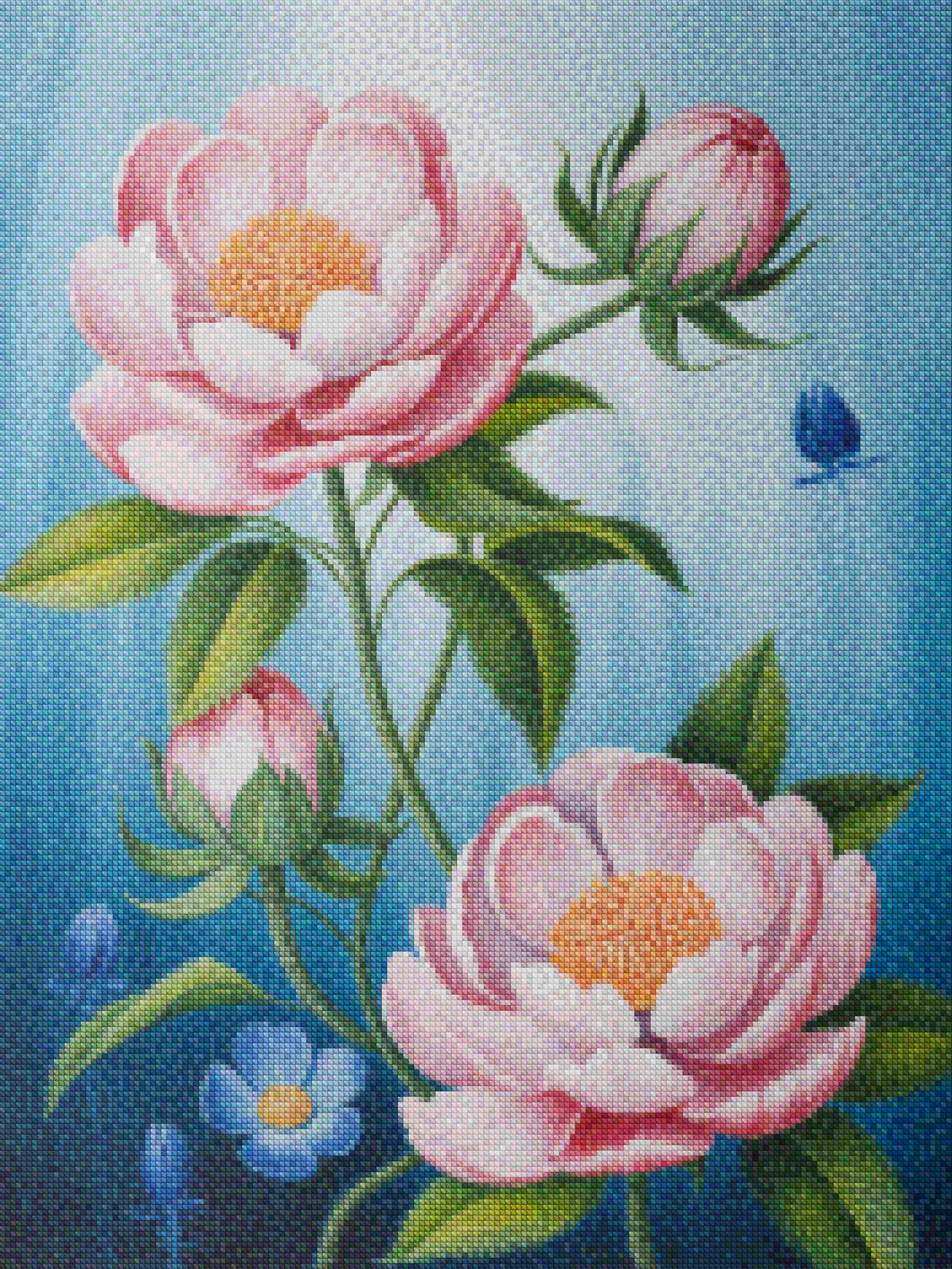 Diamantmaleri - Blomstrende stilhed