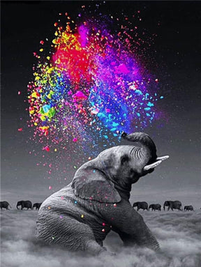 Diamantmaleri Farverig Elefant - SEOS Shop ®