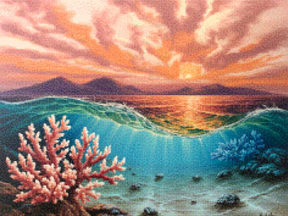 Diamantmaleri - Koral Solnedgang