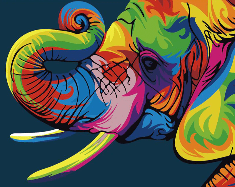 Diamantmaleri - Abstrakt elefant - SEOS®