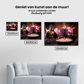 Diamantmaling Buddha med stearinlys og blomster – SEOS Shop ®