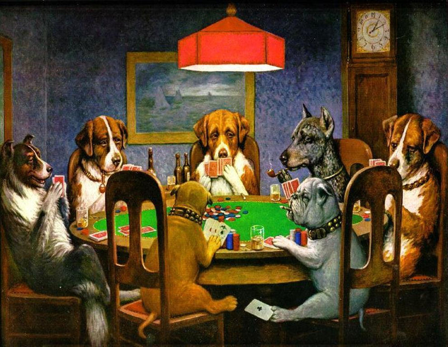 Diamantmaleri - En ven i nød - Hunde spiller poker