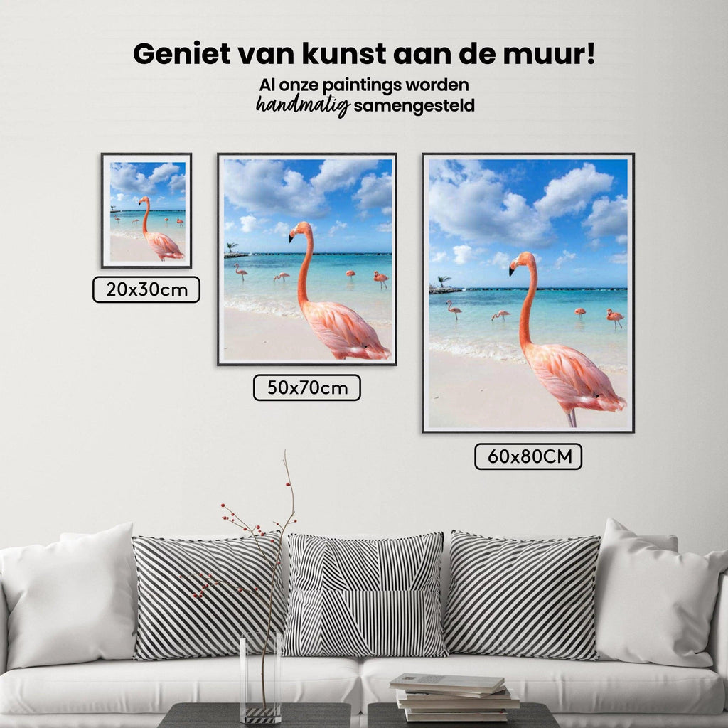 Diamantmaling Flamingoer på stranden - SEOS Shop ®