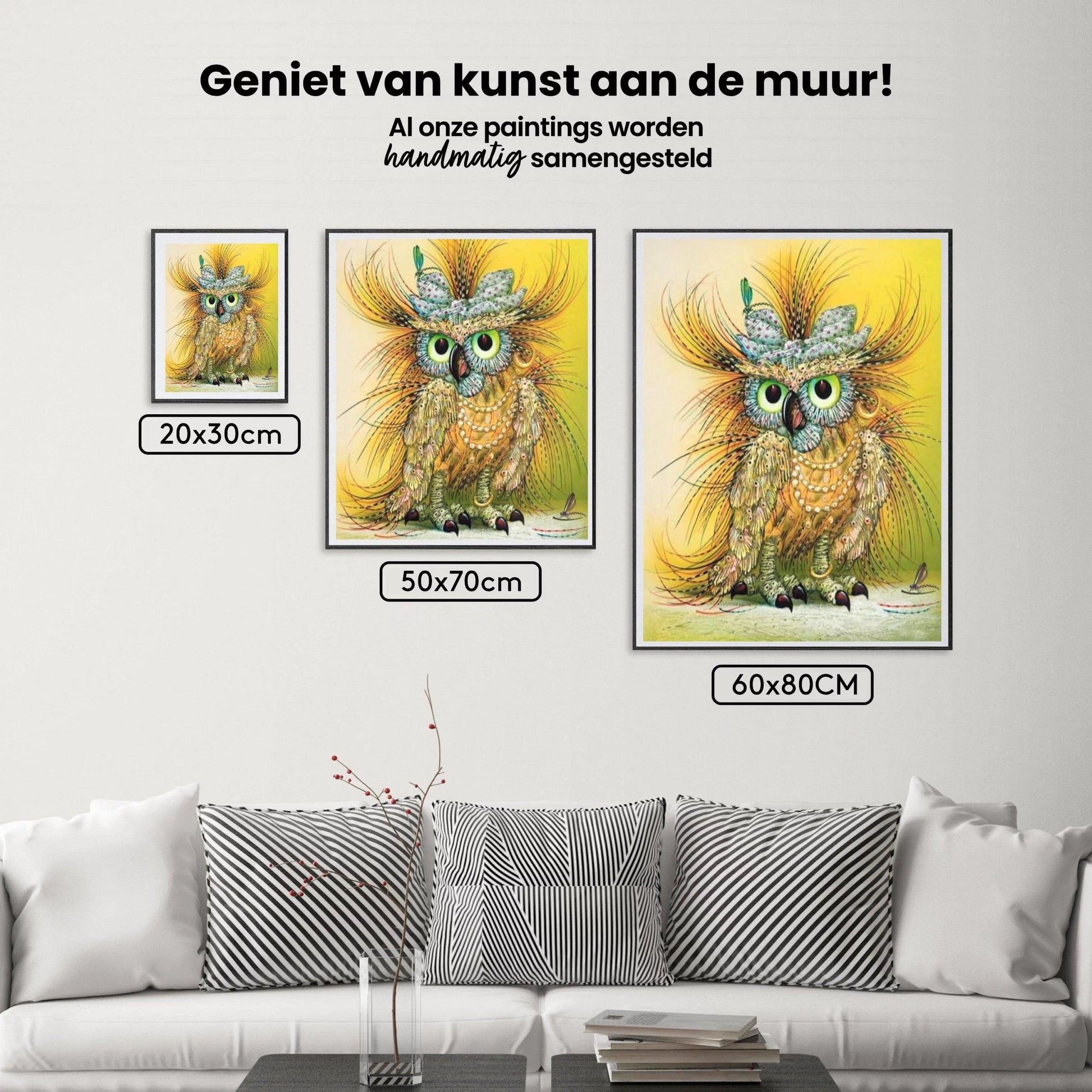 Diamantmaleri Gul Abstrakt Ugle - SEOS Shop ®