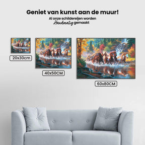 Diamantmaling Gruppe af heste i vandet - SEOS Shop ® 
