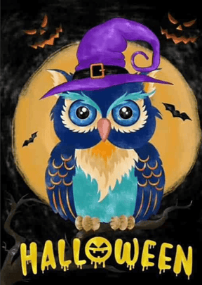 Diamantmaleri Halloween Ugle - SEOS Shop ®