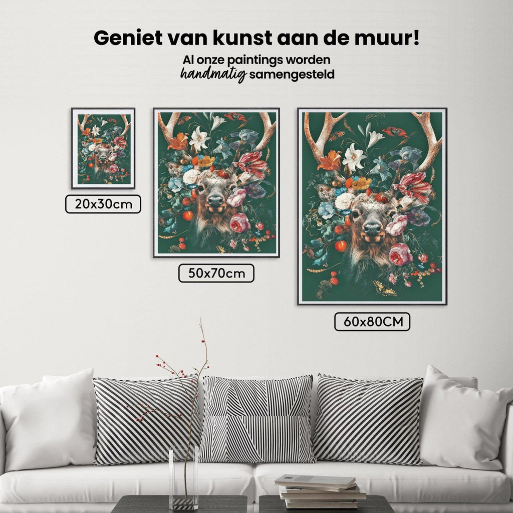Diamantmaling Hjort med Blomster - SEOS Shop ®