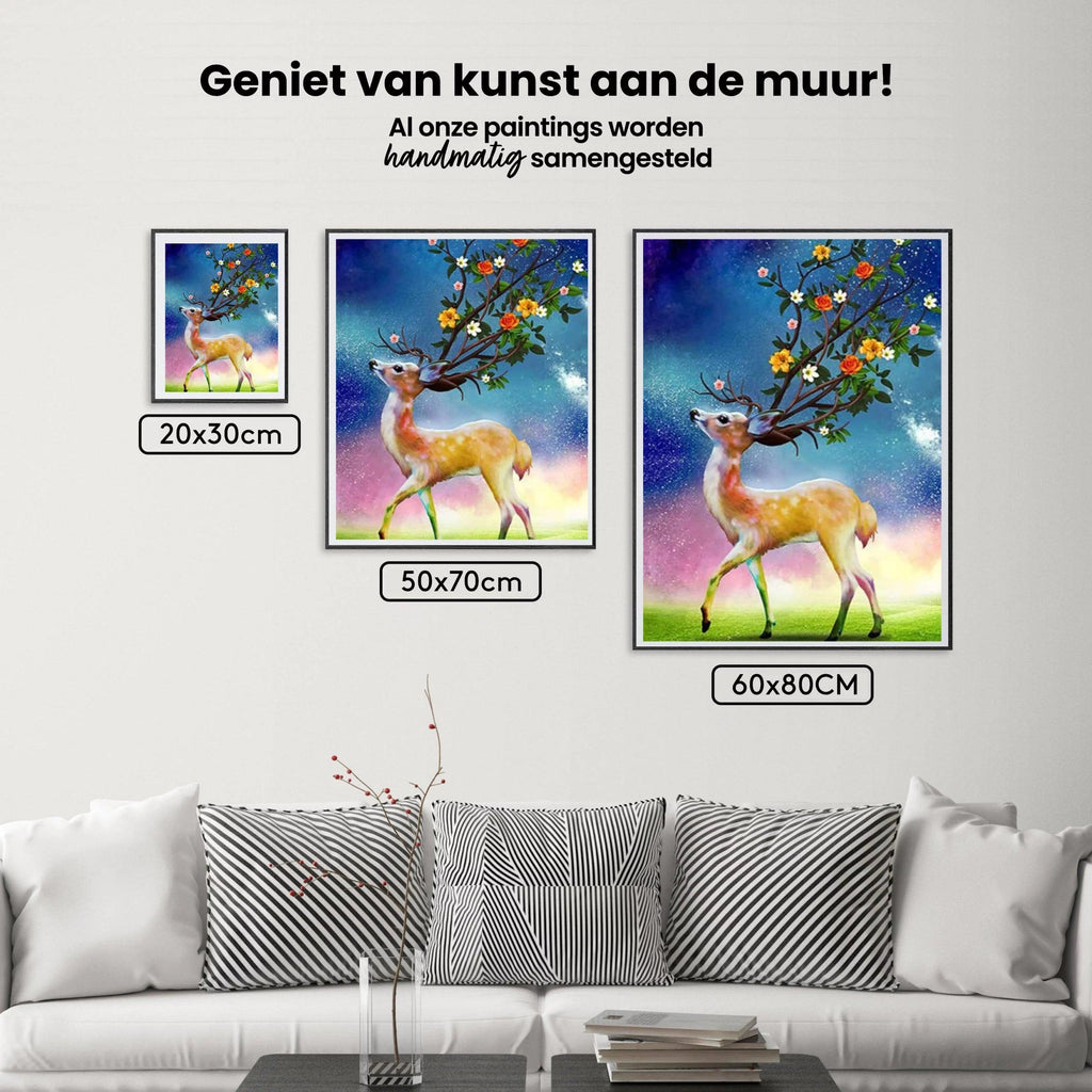 Diamantmaling Hjorte og Blomsterhorn - SEOS Shop ®