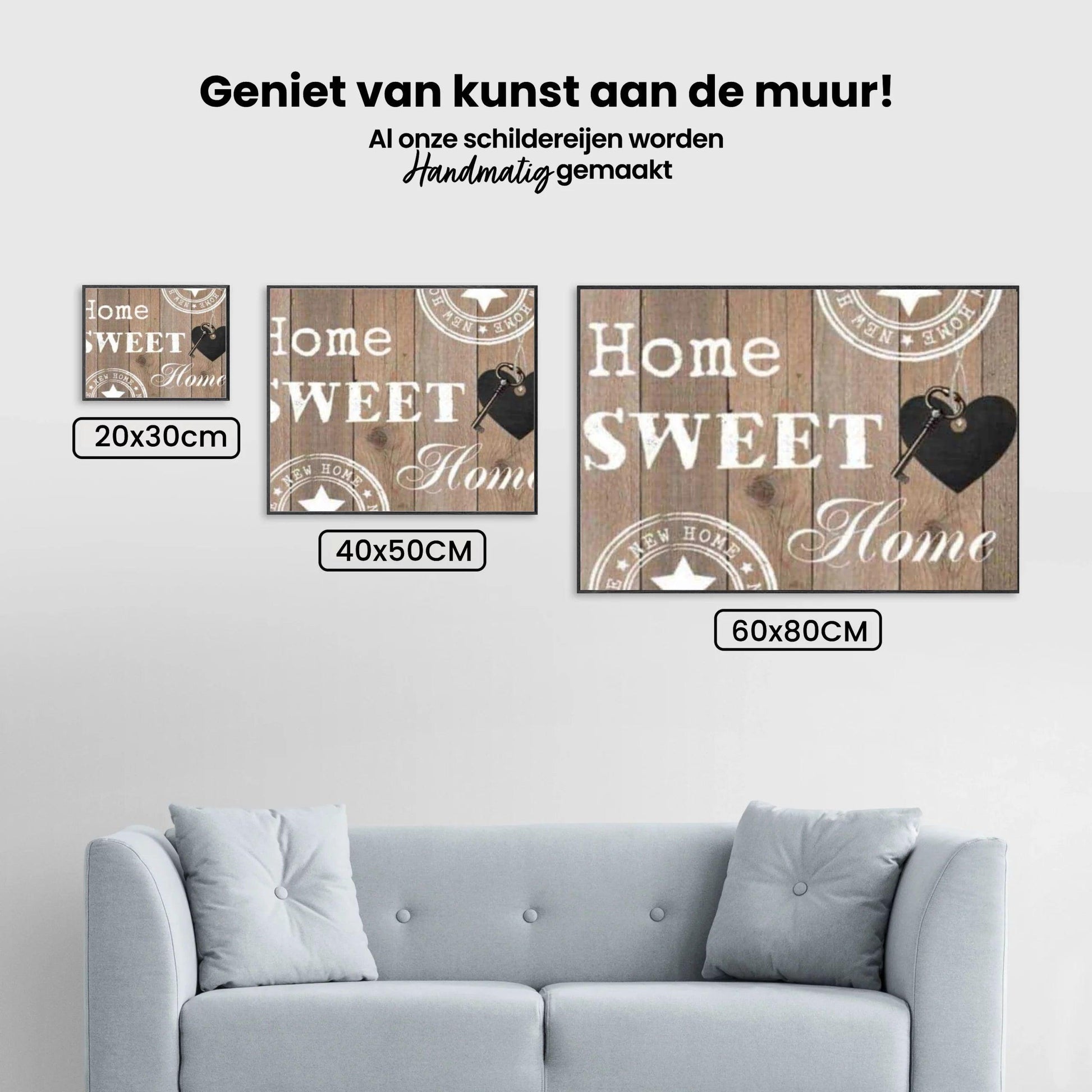 Diamantmaleri Hjem Kære Hjem Blank Træ 40x30cm – SEOS Shop ®