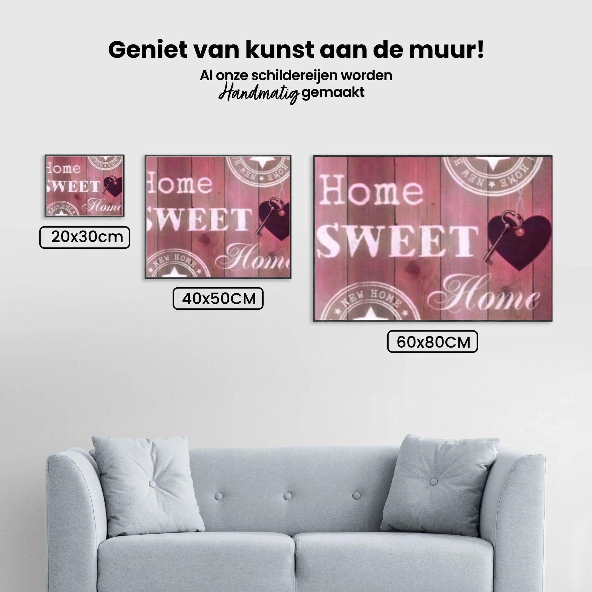 Diamantmaleri Hjem Kære Hjem Lyserød 30x40cm – SEOS Shop ®