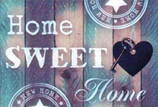 Diamantmaleri Home Sweet Home blå lilla – SEOS Shop ® 