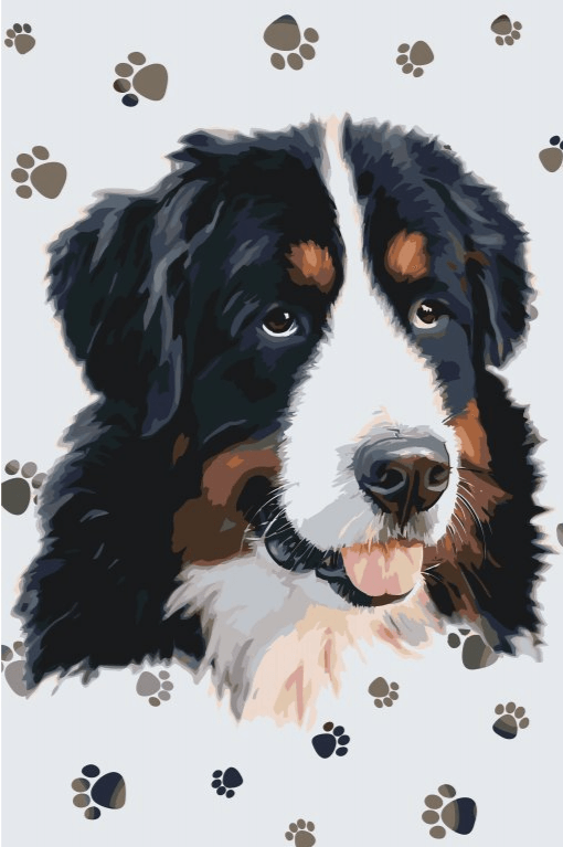 Diamantmaleri - Hund med runde poter - SEOS®