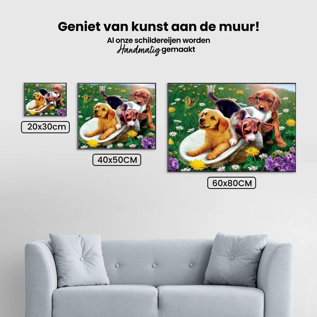 Diamantmaling Hunde og Blomster - SEOS Shop ®