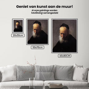 Diamantmaleri Hoved af en gammel mand med kasket, af Rembrandt - SEOS Shop