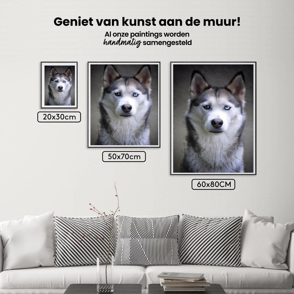 Diamantmaling Husky med hvalpøjne - SEOS Shop ®