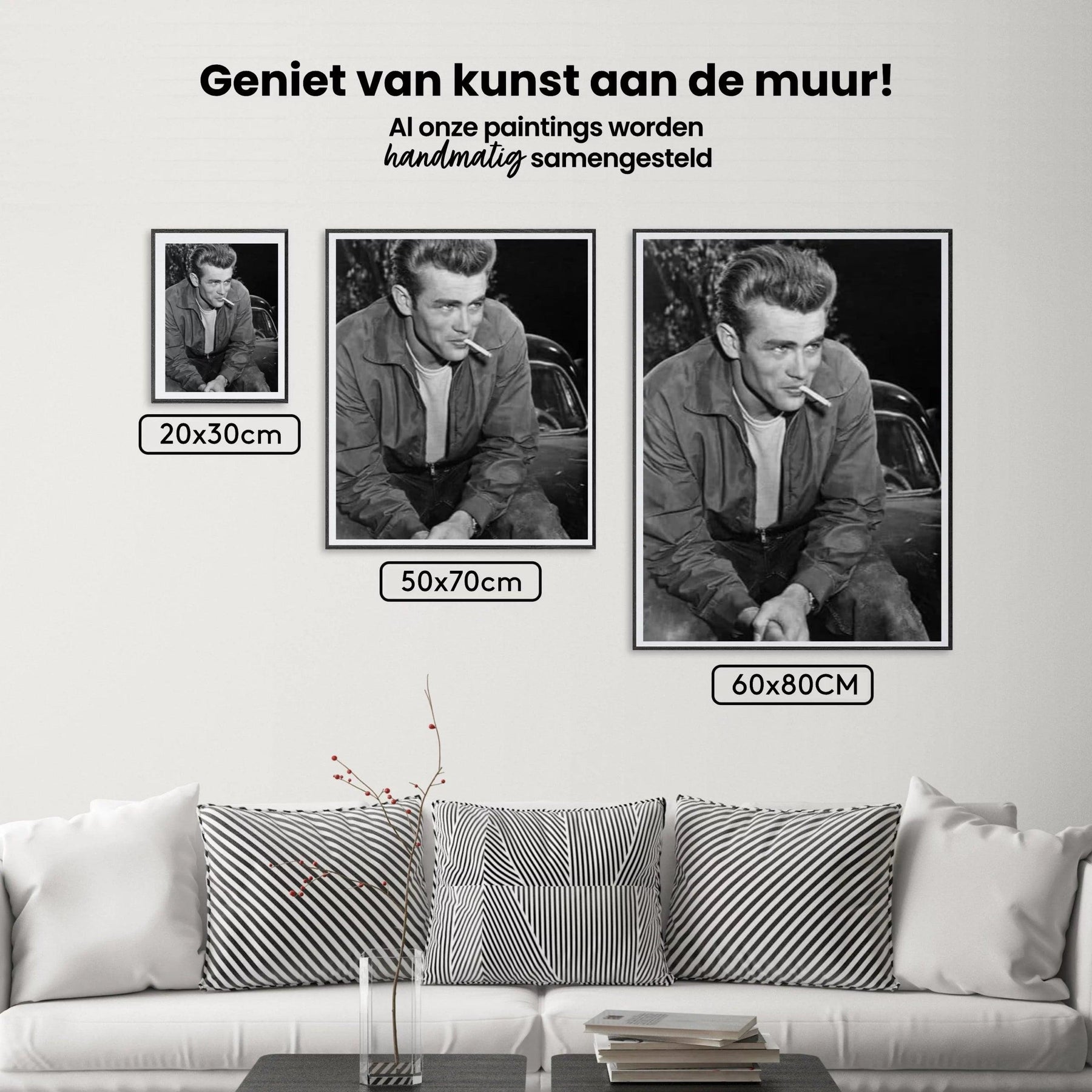 Diamantmaleri James Dean sort-hvid - SEOS Shop ®
