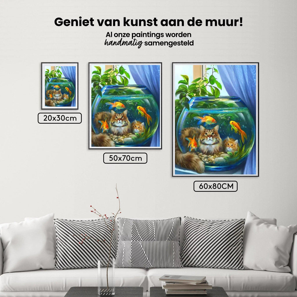 Diamantmaling Kat med Fisk - SEOS Shop ®