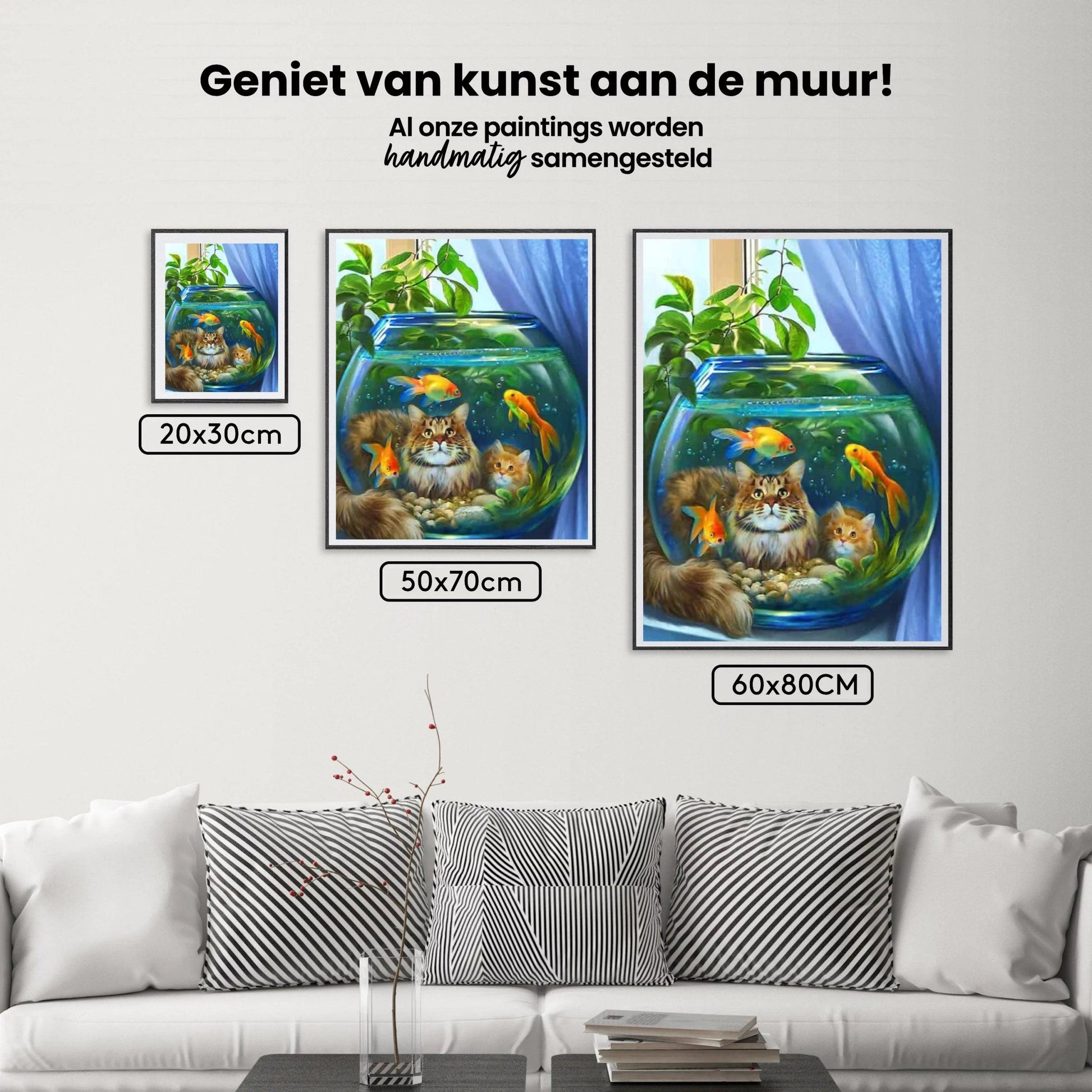 Diamantmaling Kat med Fisk - SEOS Shop ®
