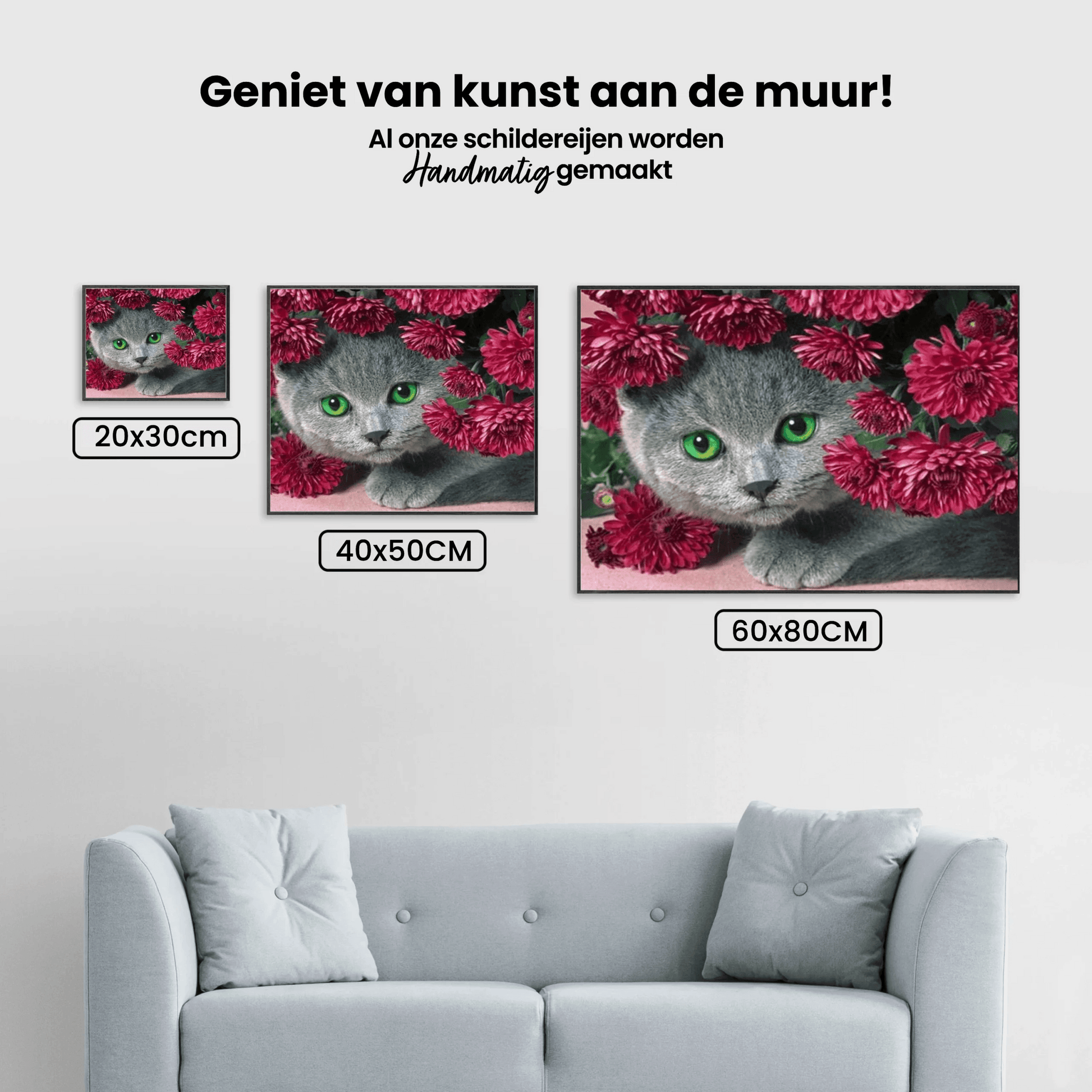 Diamantmaling Kat med Blomster - SEOS Shop ®