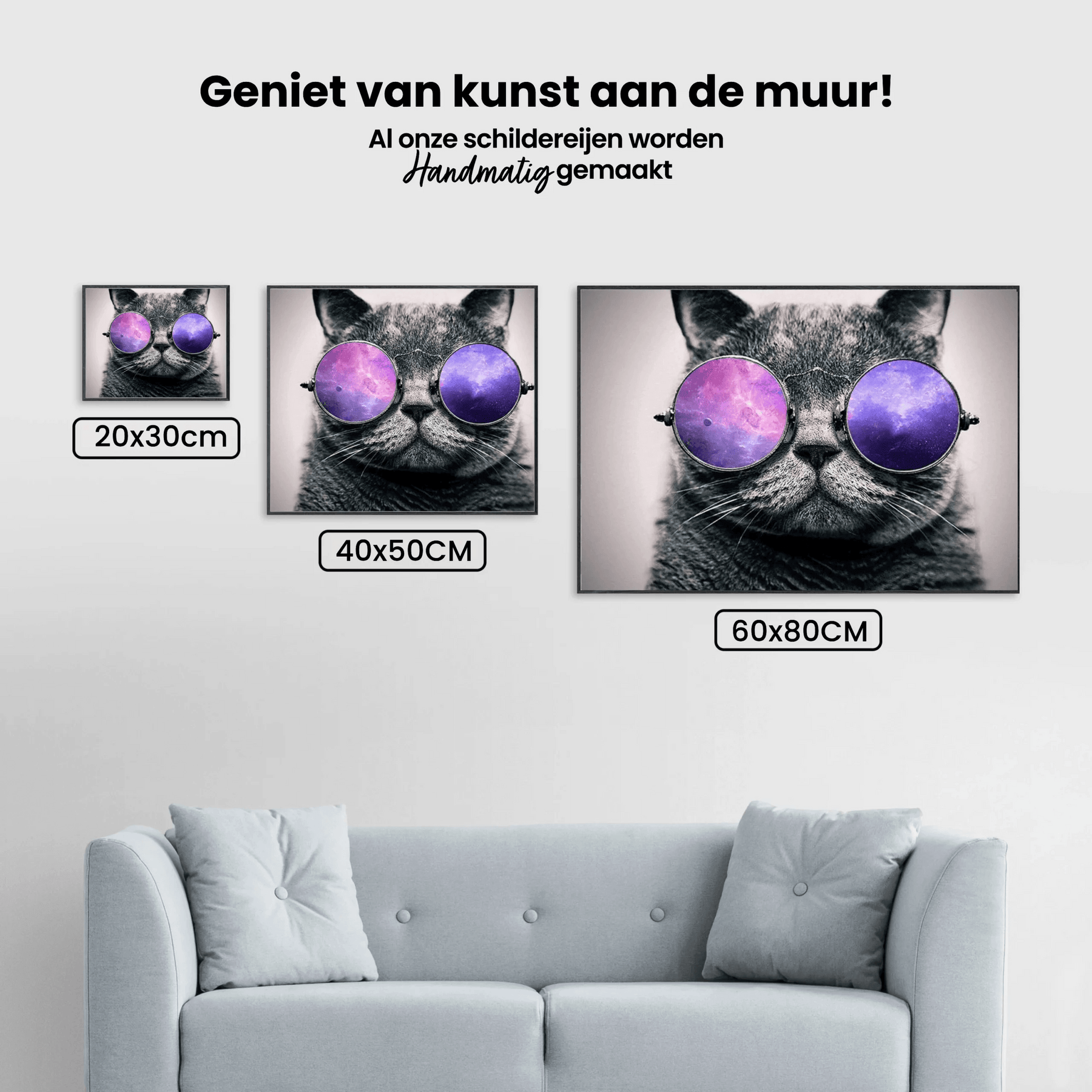 Diamantmaling Kat med Lilla Briller - SEOS Shop ®