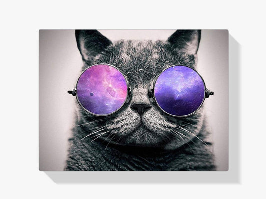 Diamantmaling Kat med Lilla Briller - SEOS Shop ®