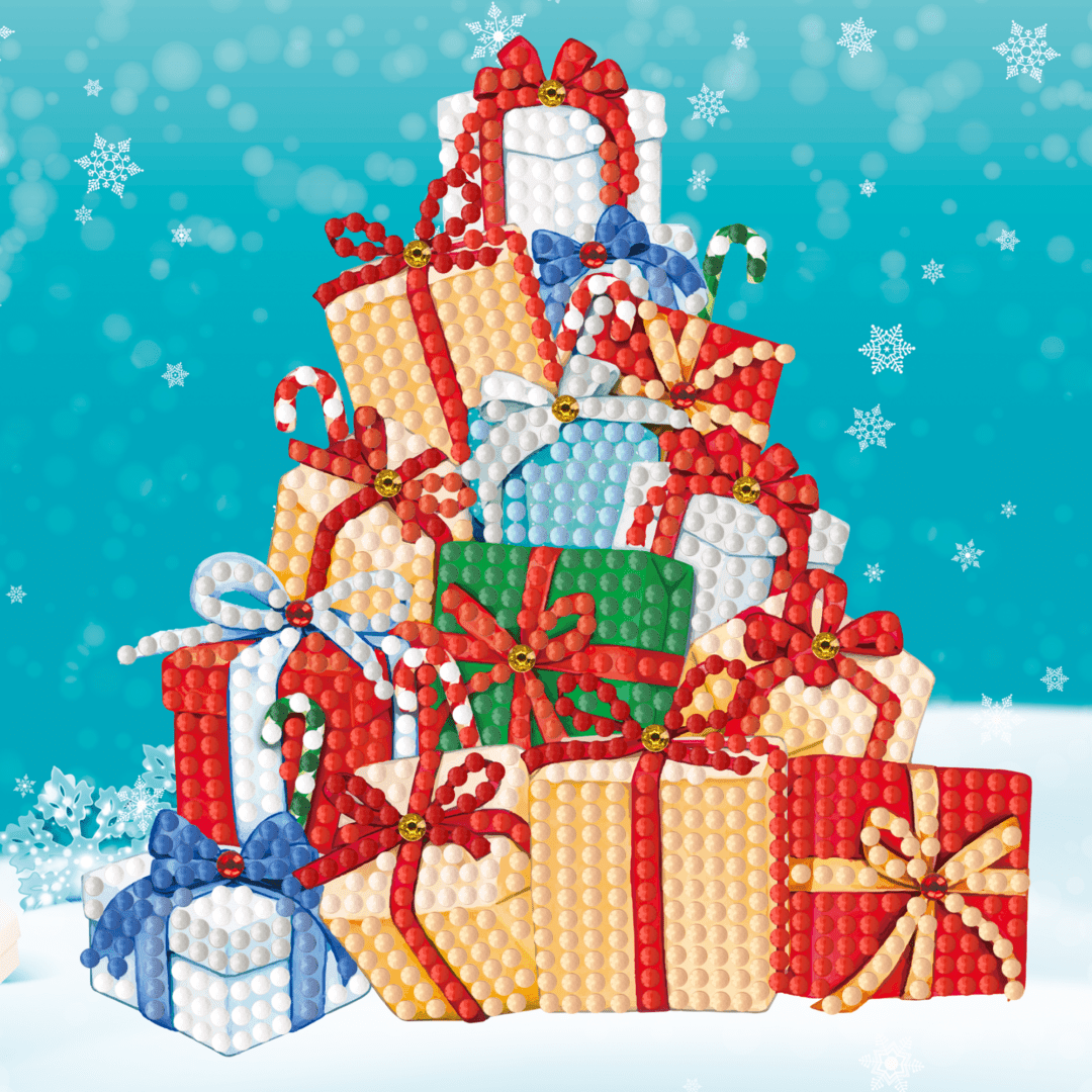 Diamantmaling julekort - sæt med 12 - inklusive kuverter