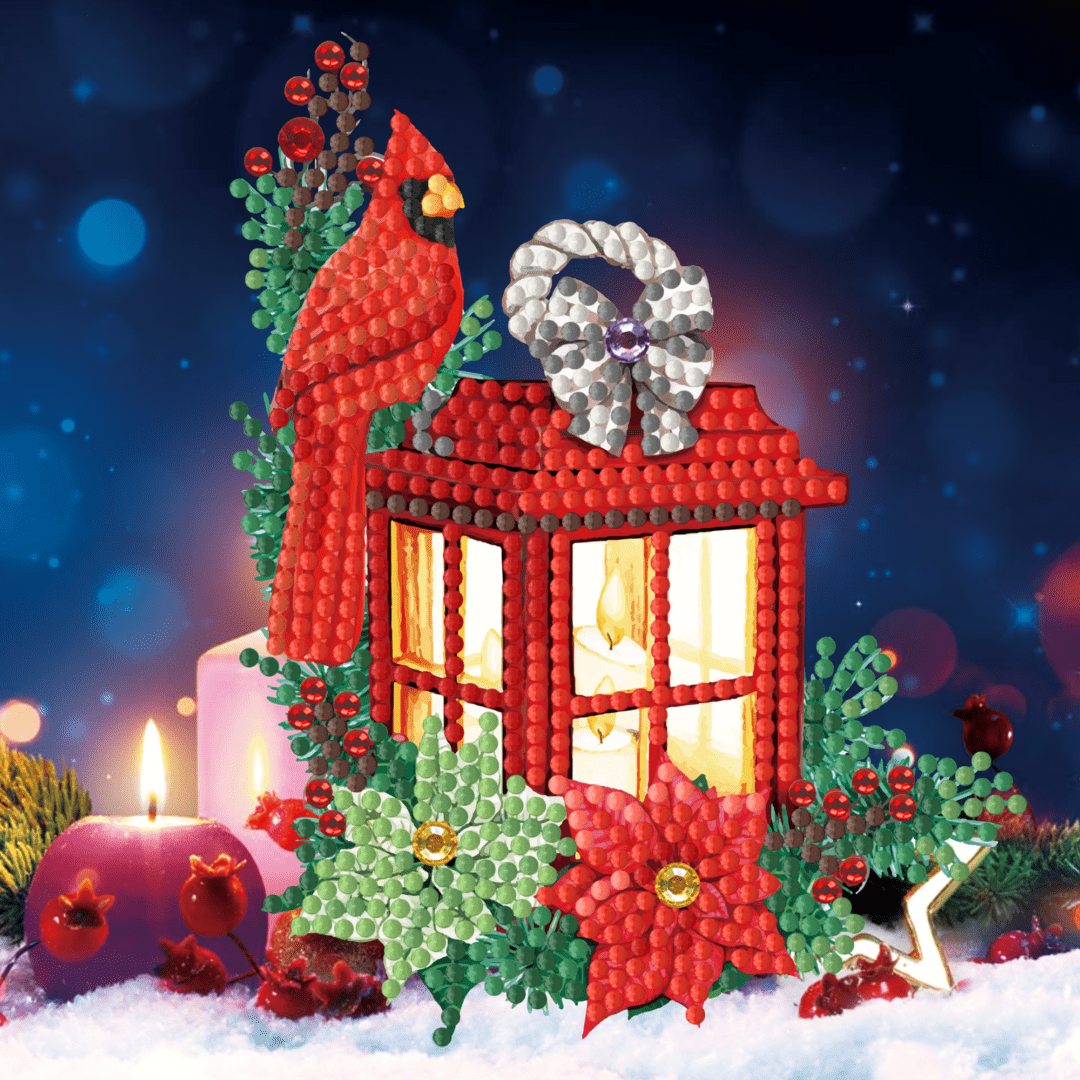 Diamantmaling julekort - sæt med 12 - inklusive kuverter