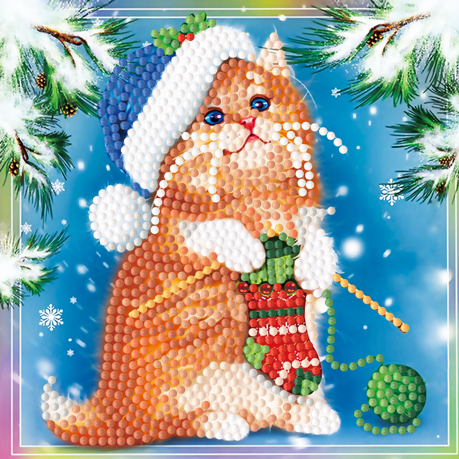 Diamantmaling julekort - sæt med 12 - inklusive kuverter