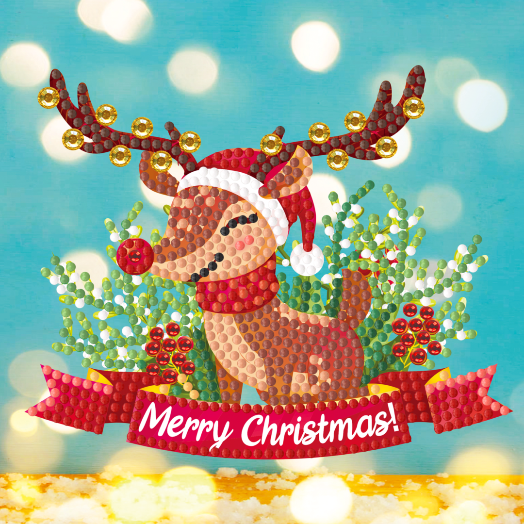 Diamantmaling julekort - sæt med 12 - inklusive kuverter