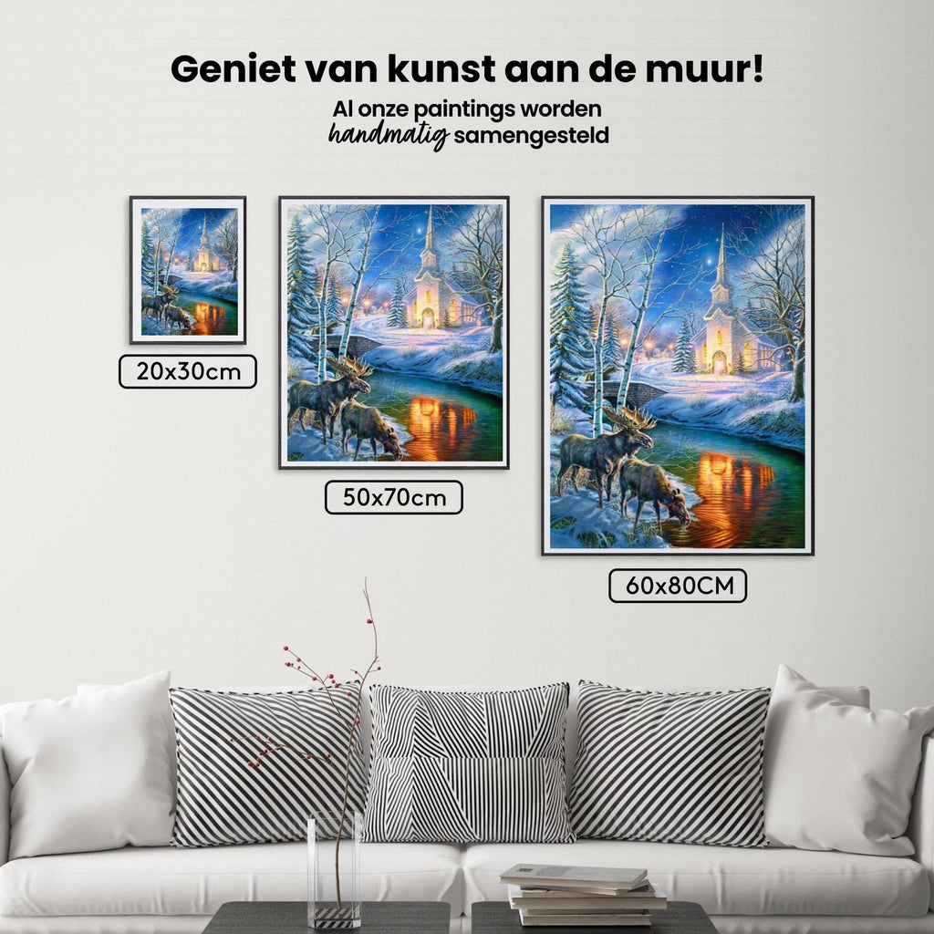 Diamantmaling Julekirke og Hjort - SEOS Shop ®