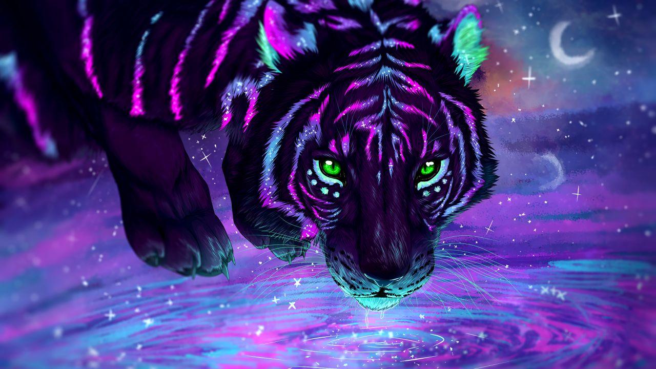 Diamantmaleri Farverig Tiger - SEOS Shop ®