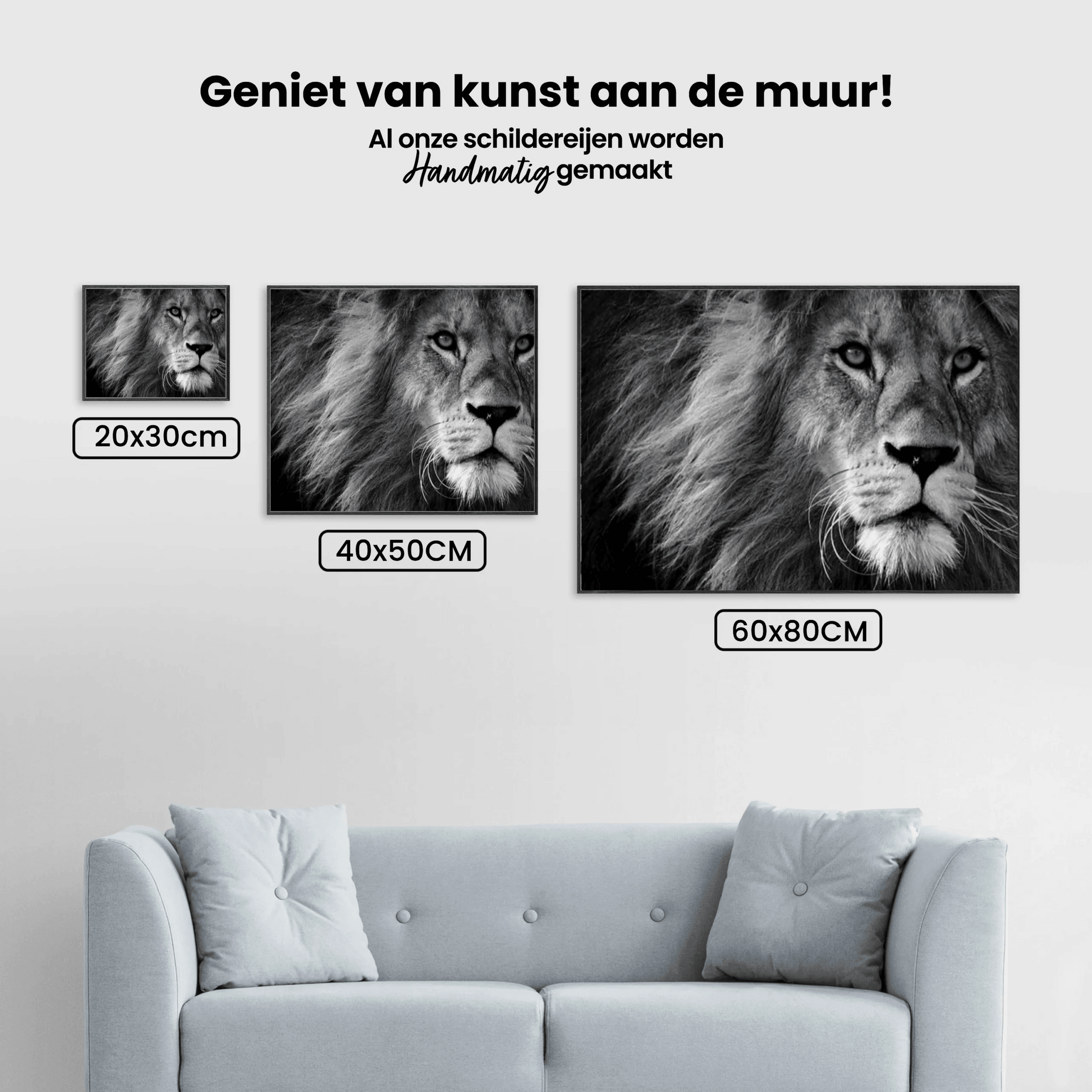 Diamantmaling Løve i sort-hvid – SEOS Shop ®