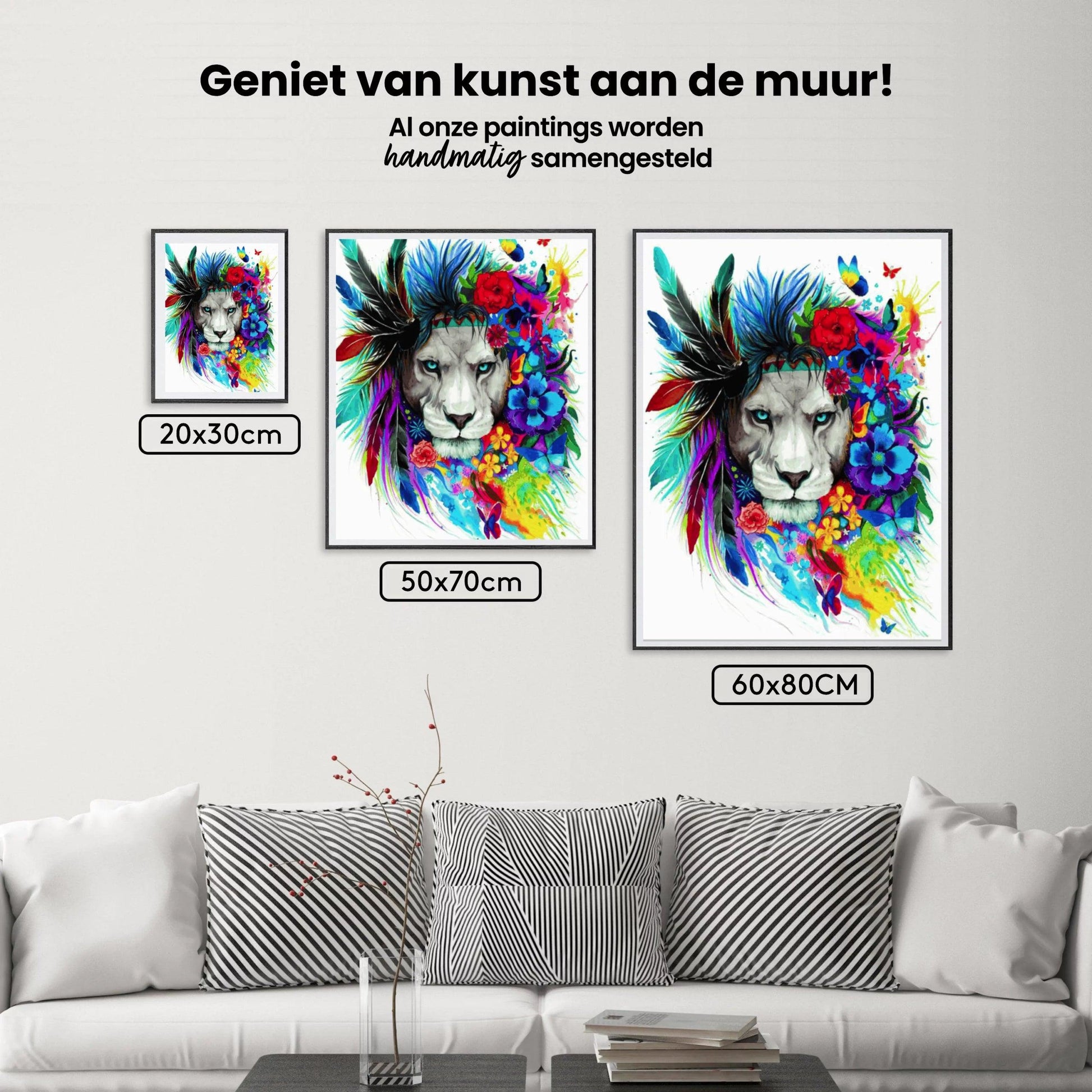 Diamantmaling Løve med fjer - SEOS Shop ®