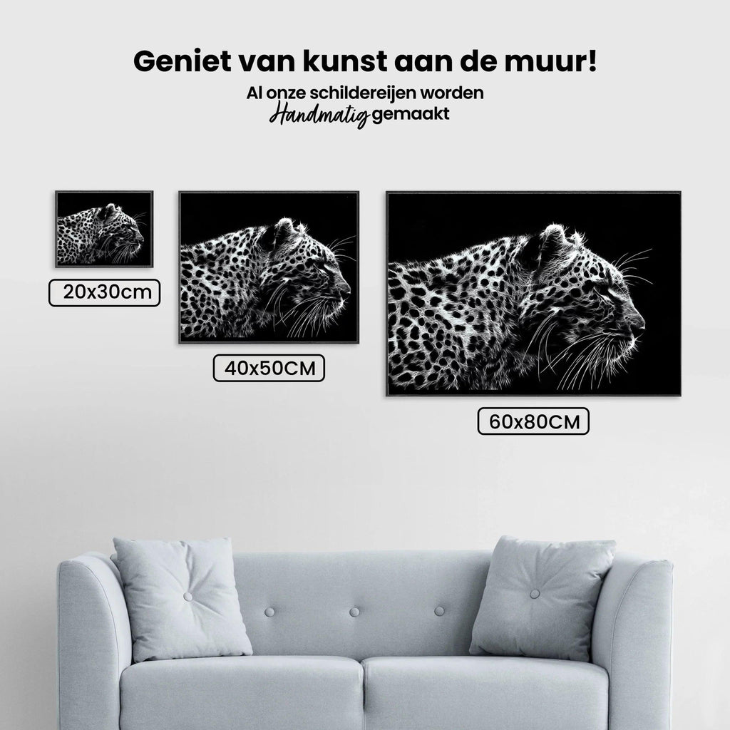 Diamantmaleri Leopard Sort og Hvid - SEOS Shop ®