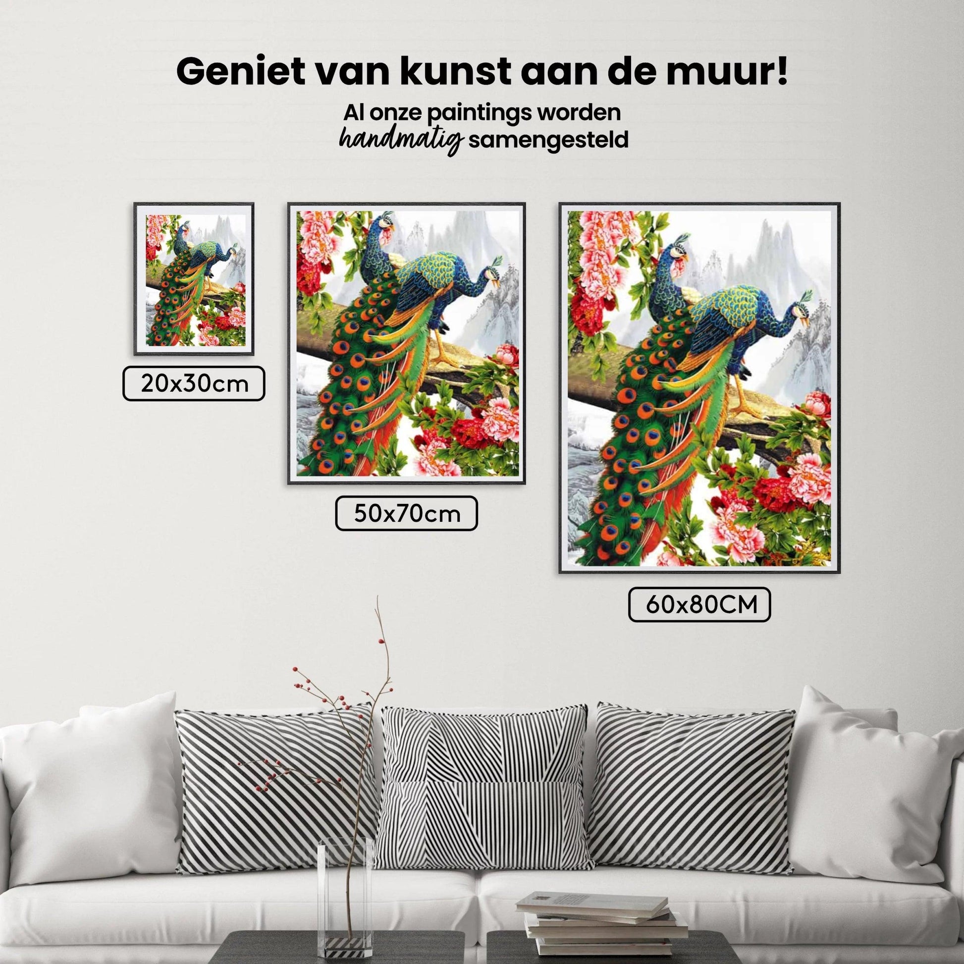 Diamantmaling Smuk påfugl med blomst - SEOS Shop ®