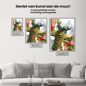 Diamantmaling Smuk påfugl med blomst - SEOS Shop ®