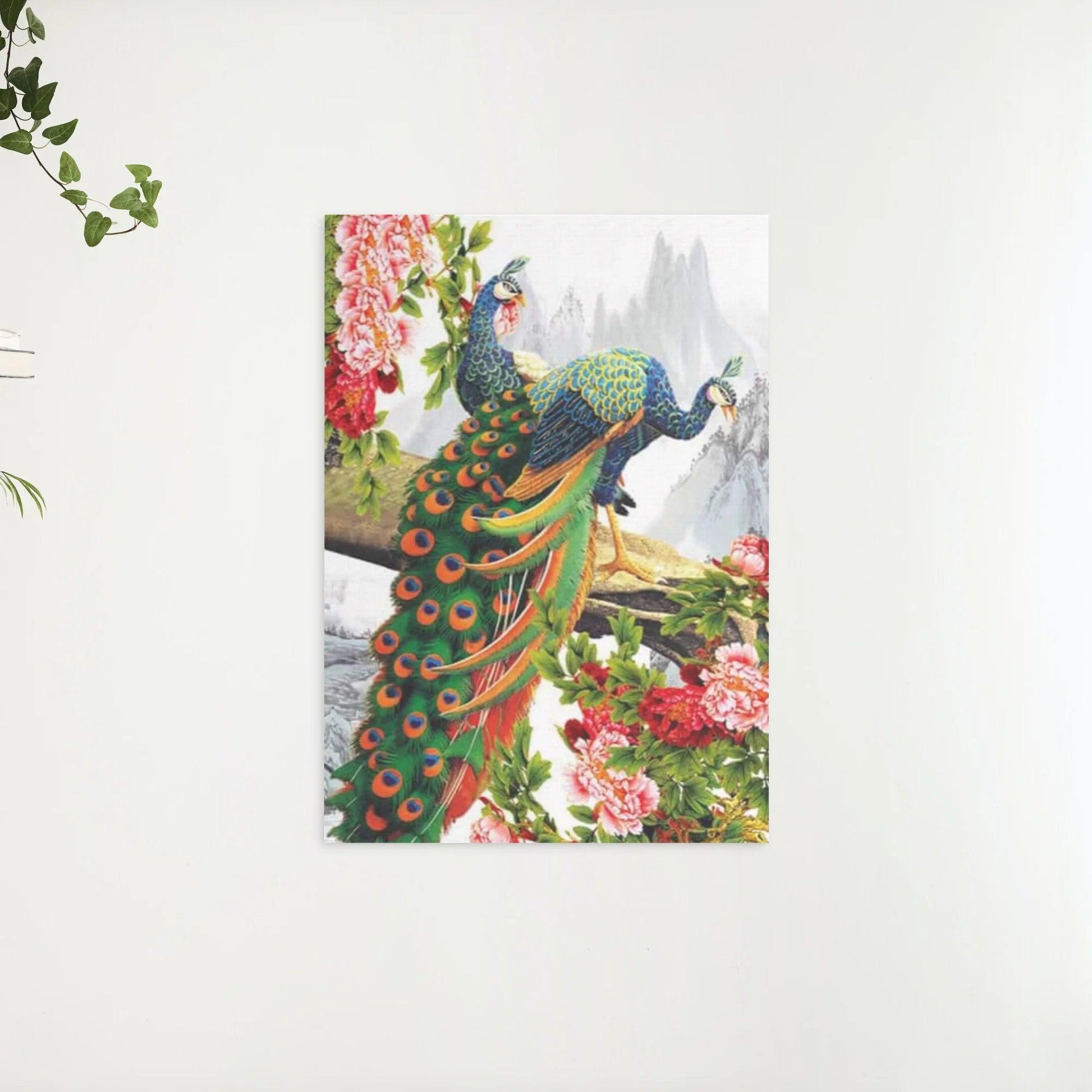 Diamantmaling Smuk påfugl med blomst - SEOS Shop ®