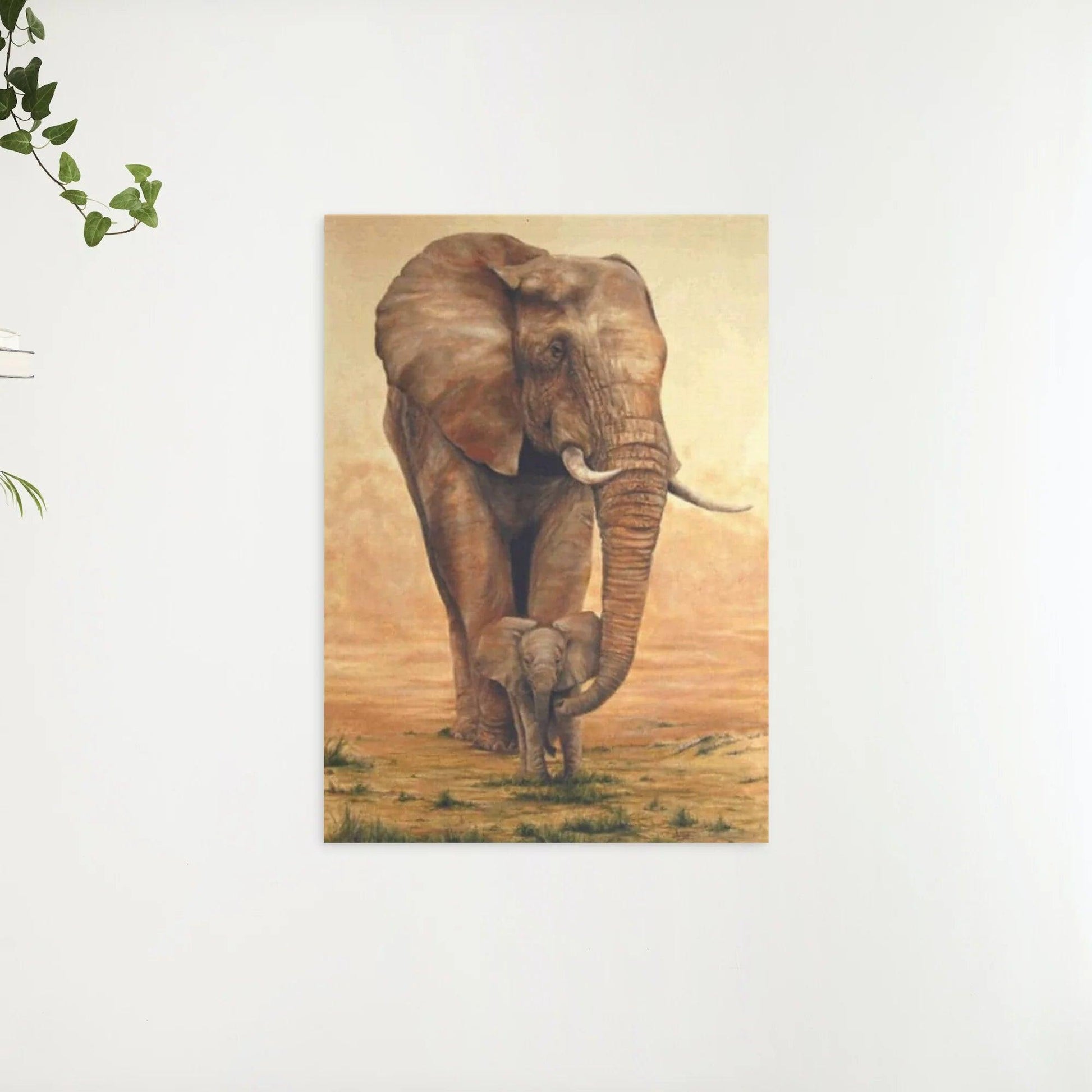 Diamantmaling Elefant med kalv på savannen - SEOS Shop ®