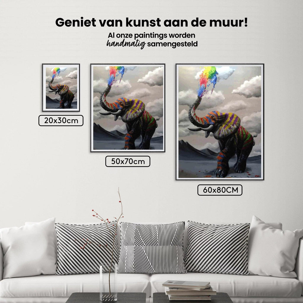 Diamantmaling Elefant med Farveeksplosion - SEOS Shop ®