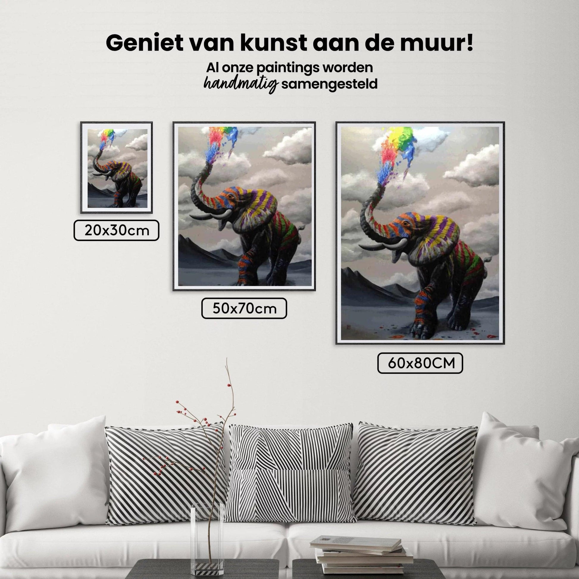 Diamantmaling Elefant med Farveeksplosion - SEOS Shop ®