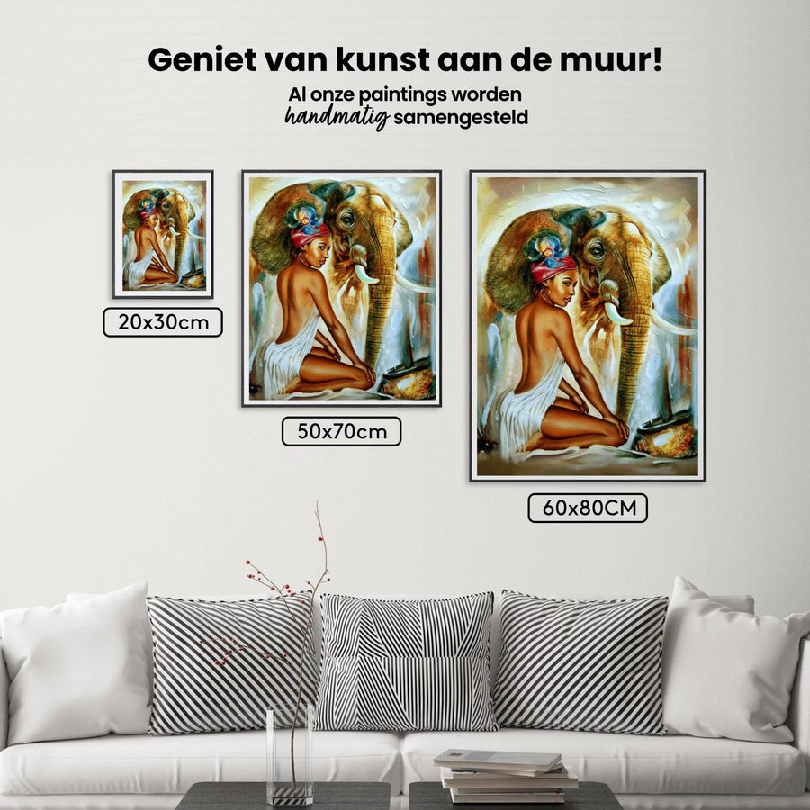 Diamantmaling Elefant med Dame - SEOS Shop ®