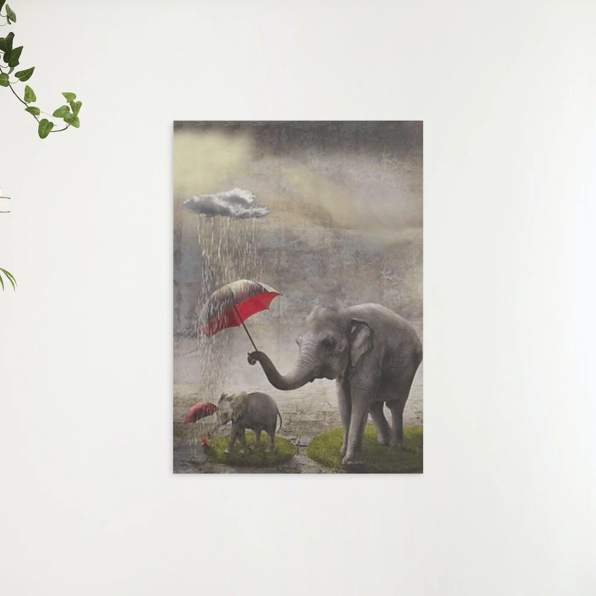 Diamantmaling Elefant med Rød Paraply - SEOS Shop ®