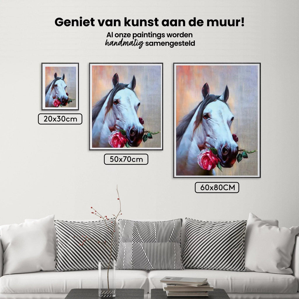 Diamantmaling Hest med Rose - SEOS Shop ® 