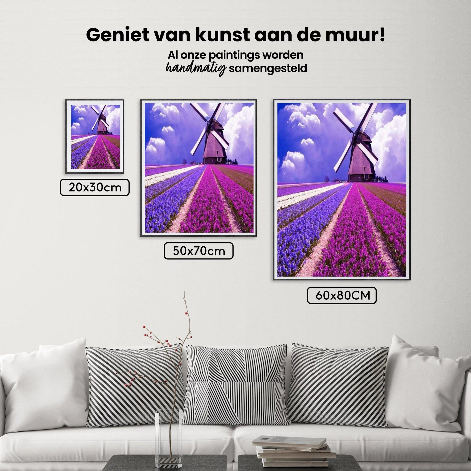 Diamantmaling Lilla Tulipaner med Vindmølle - SEOS Shop ®