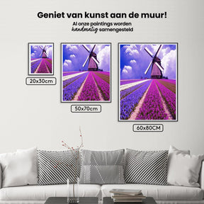 Diamantmaling Lilla Tulipaner med Vindmølle - SEOS Shop ®